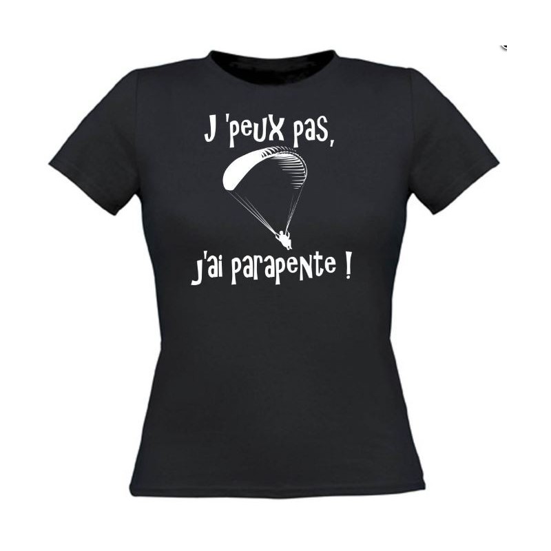 T-shirt femme "peux pas j'ai parapente"