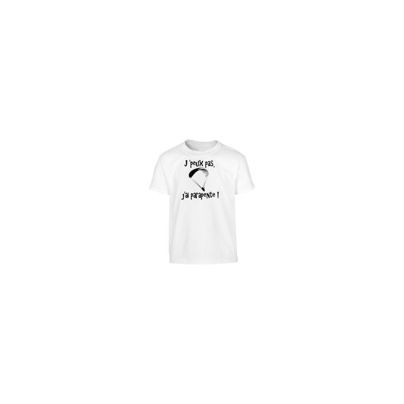 T-shirt blanc "peux pas j'ai parapente"